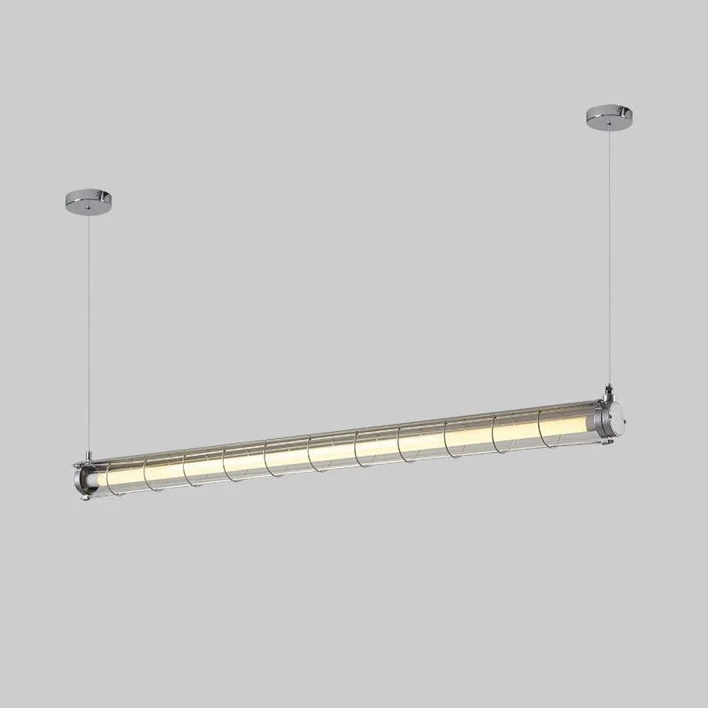 Linear Pendant Light | Integrated LED Metal & Glass | 123 cm