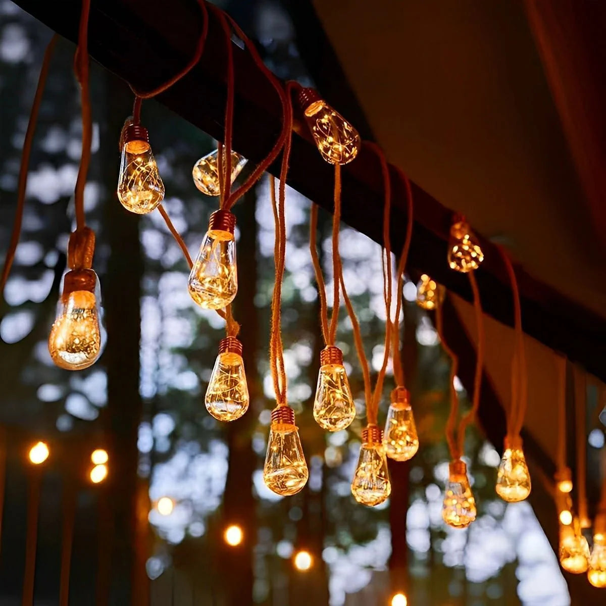 Outdoor String Lights with Solar Panel