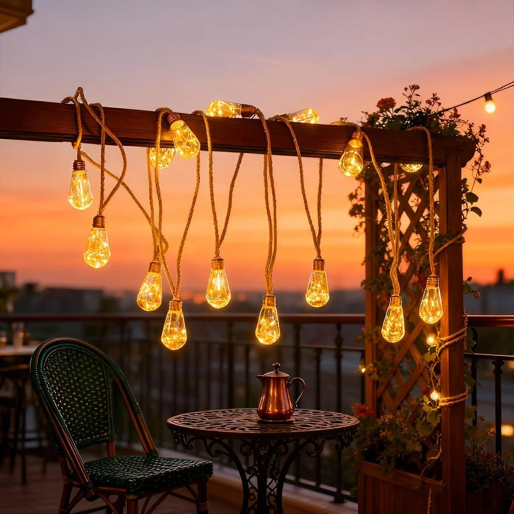Outdoor String Lights with Solar Panel