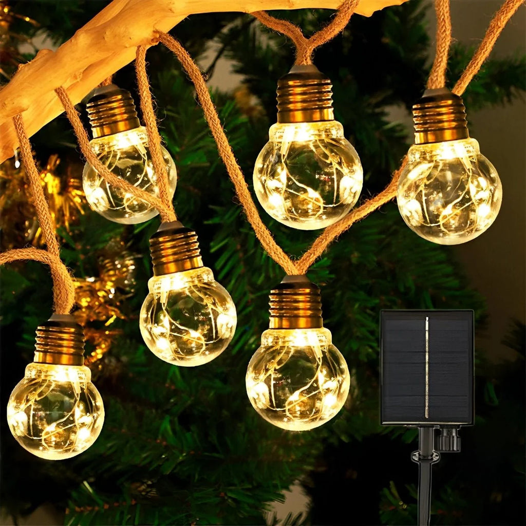 Outdoor String Lights with Solar Panel