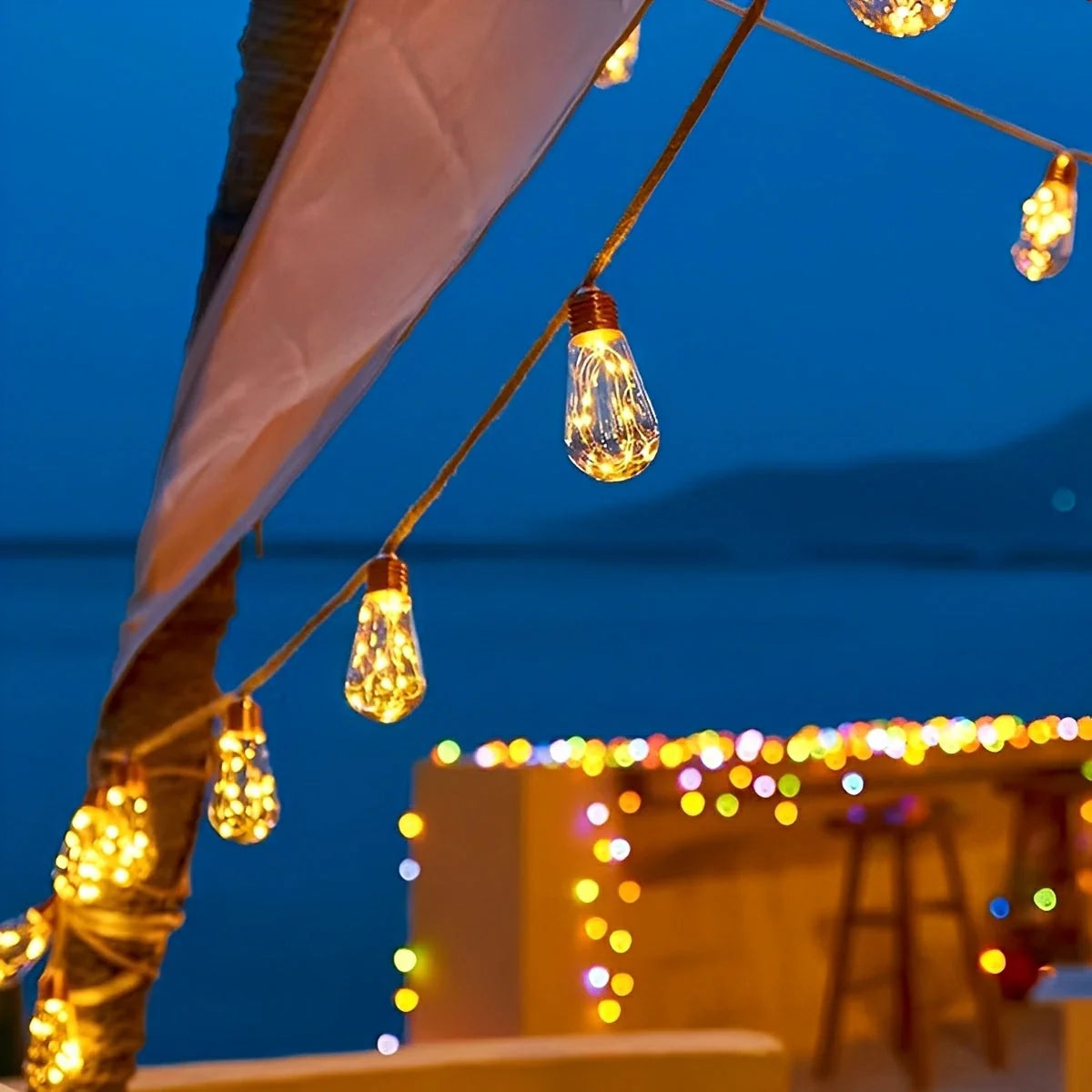 Outdoor String Lights with Solar Panel