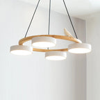 Pendant Chandelier | Round Bird Design & Wood, Resin & Acrylic Accents