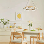 Pendant Chandelier | Round Bird Design & Wood, Resin & Acrylic Accents