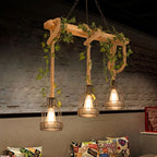 Pendant Light | Caged Wood & Metal & Adjustable Cord | 3/5-Light