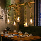 Pendant Light | Caged Wood & Metal & Adjustable Cord | 3/5-Light
