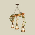 Pendant Light | Caged Wood & Metal & Adjustable Cord | 3/5-Light