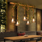 Pendant Light | Caged Wood & Metal & Adjustable Cord | 3/5-Light