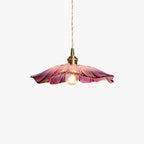 Pendant Light | Flower-Shaped Glass & Brass Accents | Three-Colour Switch