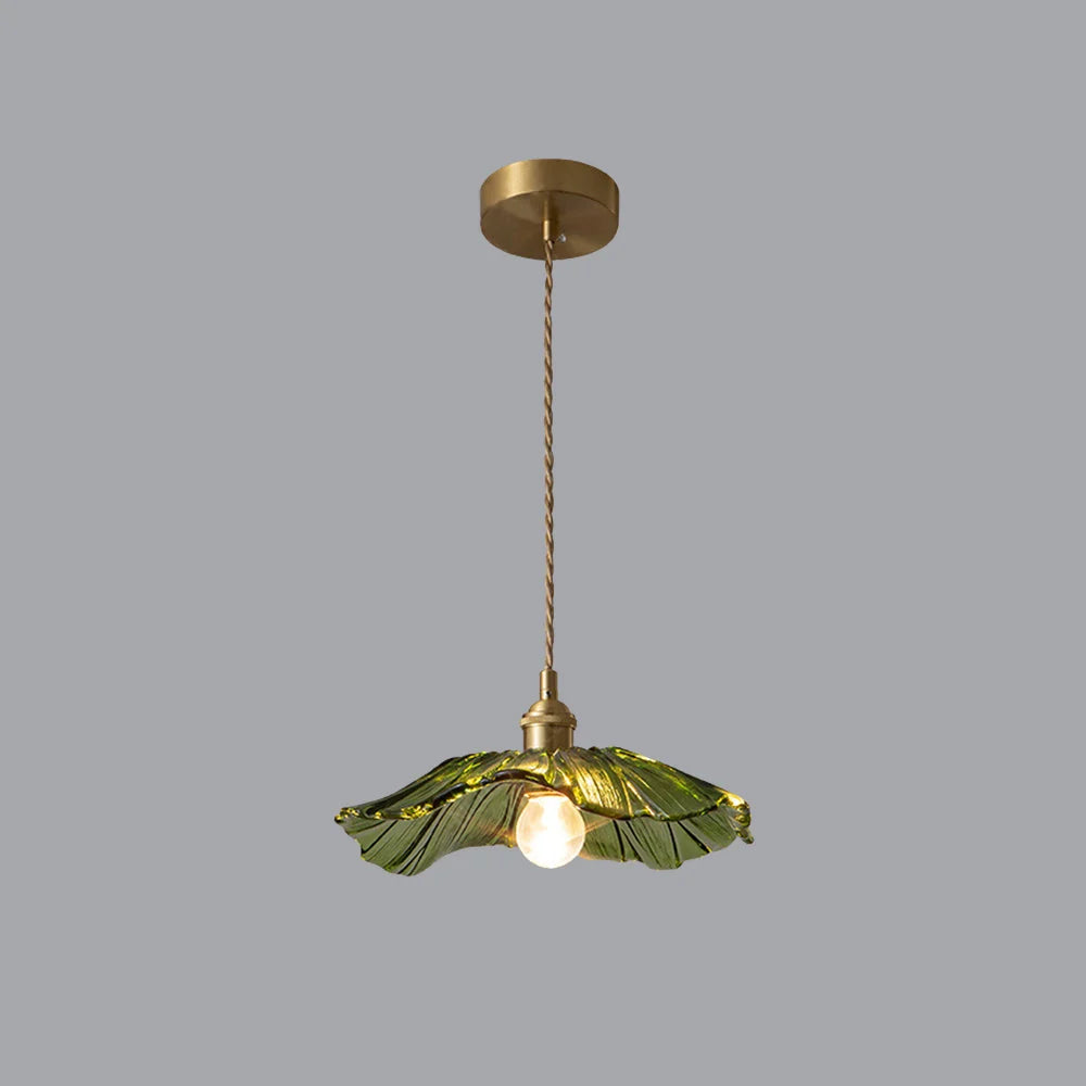 Pendant Light | Flower-Shaped Glass & Brass Accents | Three-Colour Switch