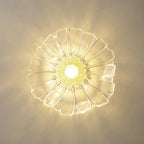 Pendant Light | Flower-Shaped Glass & Brass Accents | Three-Colour Switch