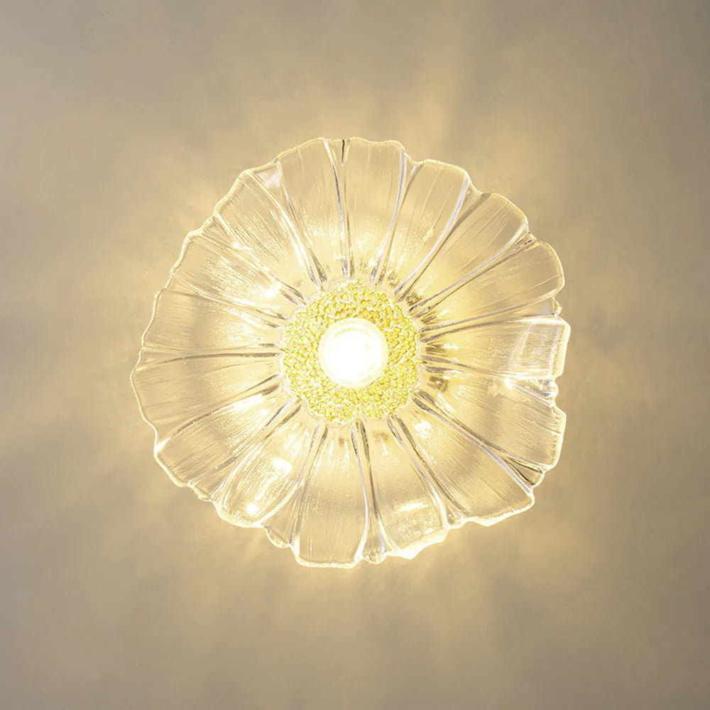 Pendant Light | Flower-Shaped Glass & Brass Accents | Three-Colour Switch