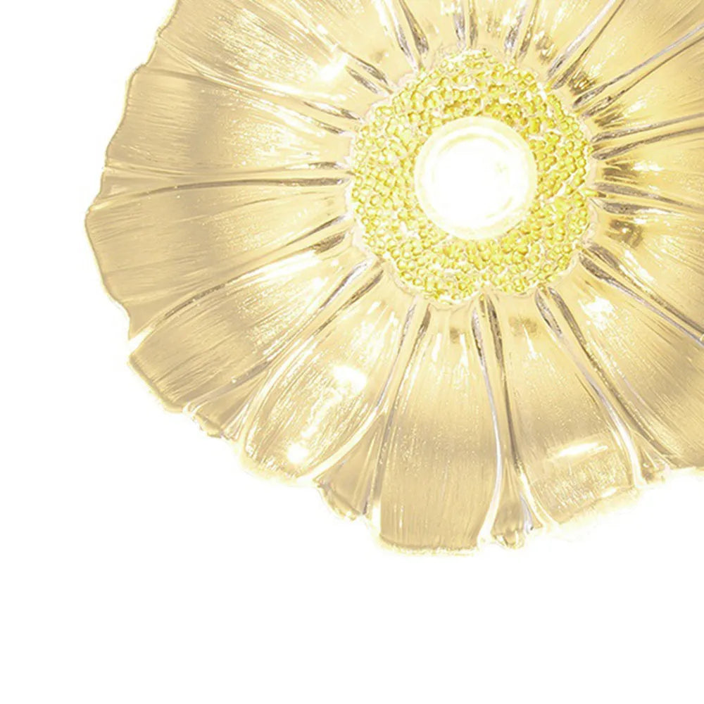 Pendant Light | Flower-Shaped Glass & Brass Accents | Three-Colour Switch
