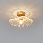 Pendant Light | Flower-Shaped Glass & Brass Accents | Three-Colour Switch
