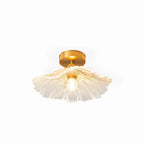 Pendant Light | Flower-Shaped Glass & Brass Accents | Three-Colour Switch