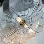 Pendant Light | Flower-Shaped Glass & Brass Accents | Three-Colour Switch