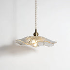 Pendant Light | Flower-Shaped Glass & Brass Accents | Three-Colour Switch