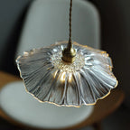 Pendant Light | Flower-Shaped Glass & Brass Accents | Three-Colour Switch
