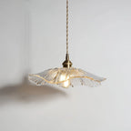 Pendant Light | Flower-Shaped Glass & Brass Accents | Three-Colour Switch