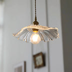 Pendant Light | Flower-Shaped Glass & Brass Accents | Three-Colour Switch