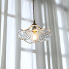 Pendant Light | Flower-Shaped Glass & Brass Accents | Three-Colour Switch
