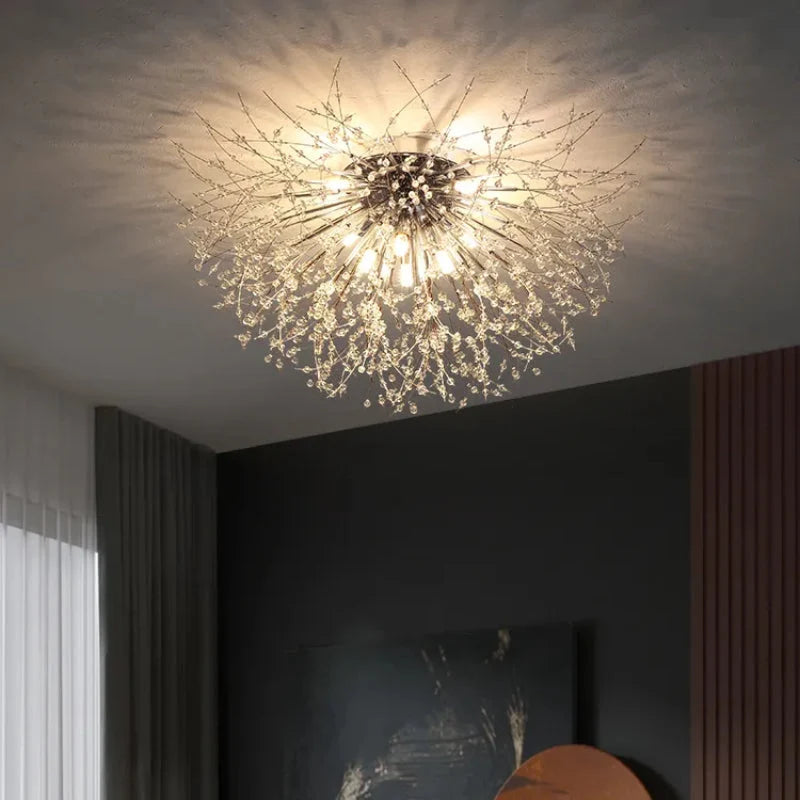 Pendant Light | Vintage Starburst Metal & Acrylic | LED Bulb Included