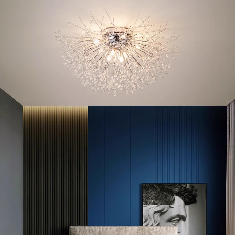 Pendant Light | Vintage Starburst Metal & Acrylic | LED Bulb Included