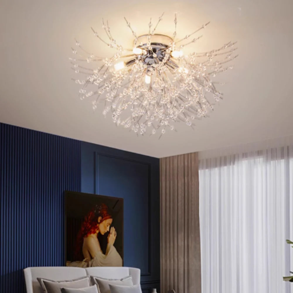 Pendant Light | Vintage Starburst Metal & Acrylic | LED Bulb Included