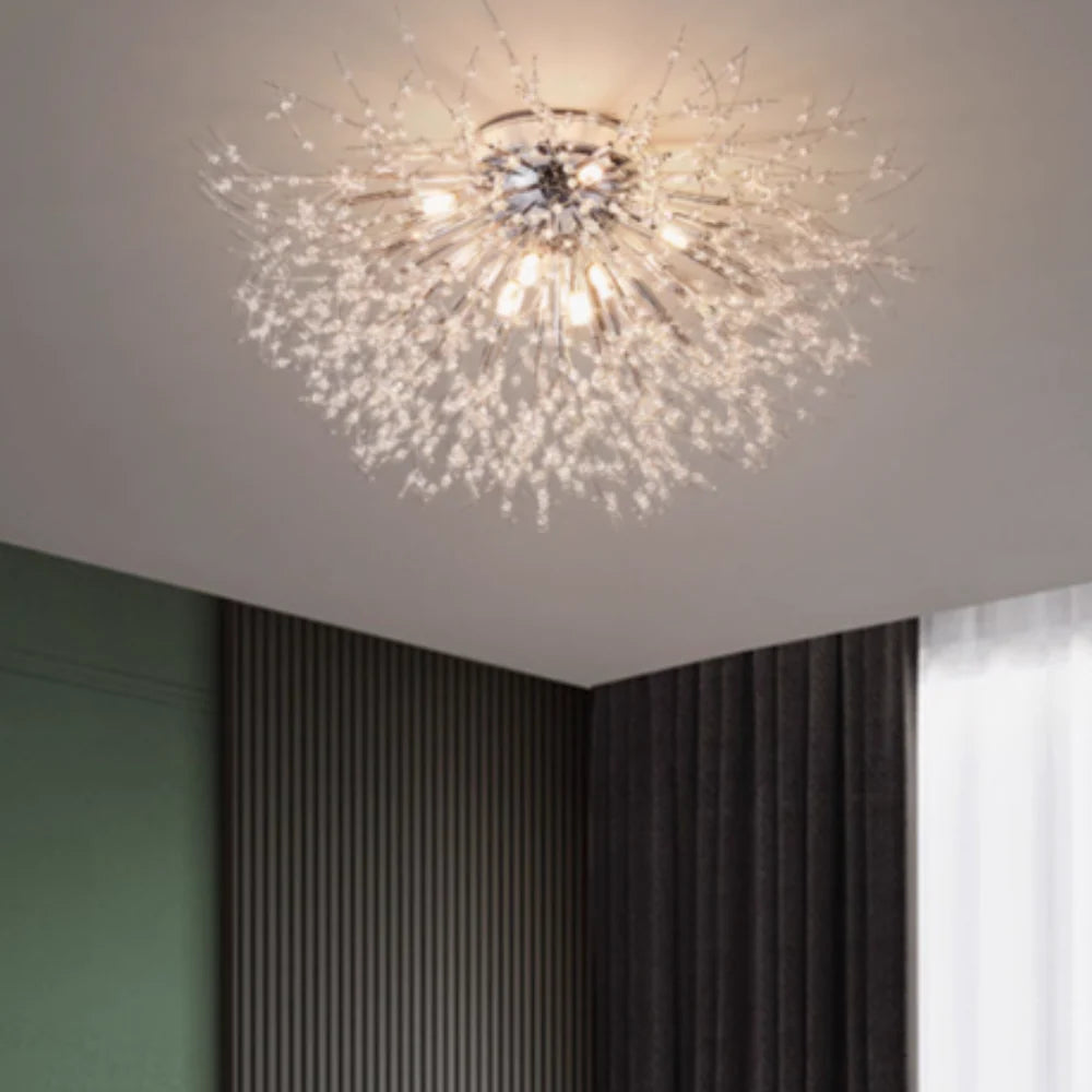 Pendant Light | Vintage Starburst Metal & Acrylic | LED Bulb Included