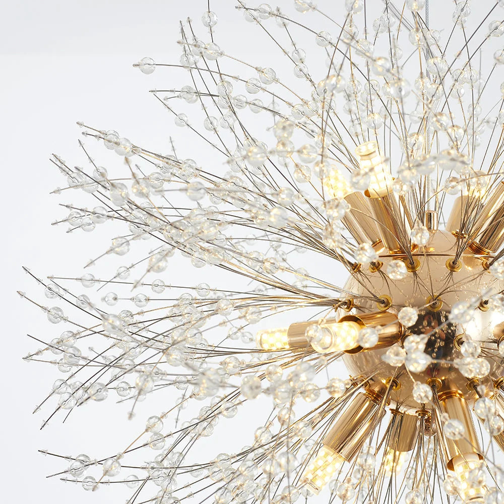 Pendant Light | Vintage Starburst Metal & Acrylic | LED Bulb Included