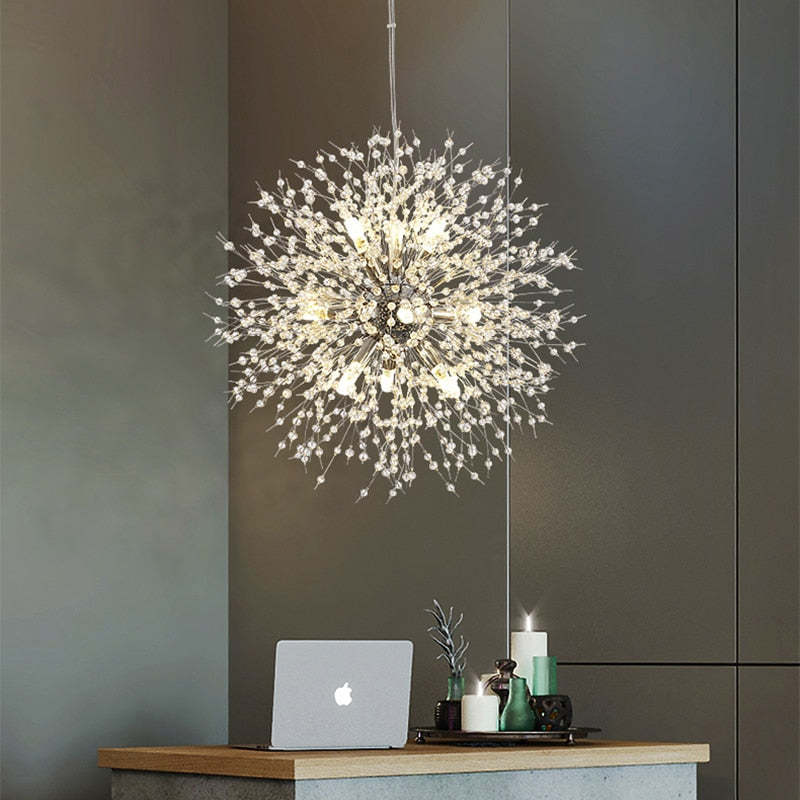Pendant Light | Vintage Starburst Metal & Acrylic | LED Bulb Included
