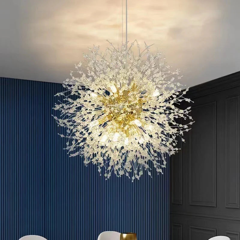 Pendant Light | Vintage Starburst Metal & Acrylic | LED Bulb Included