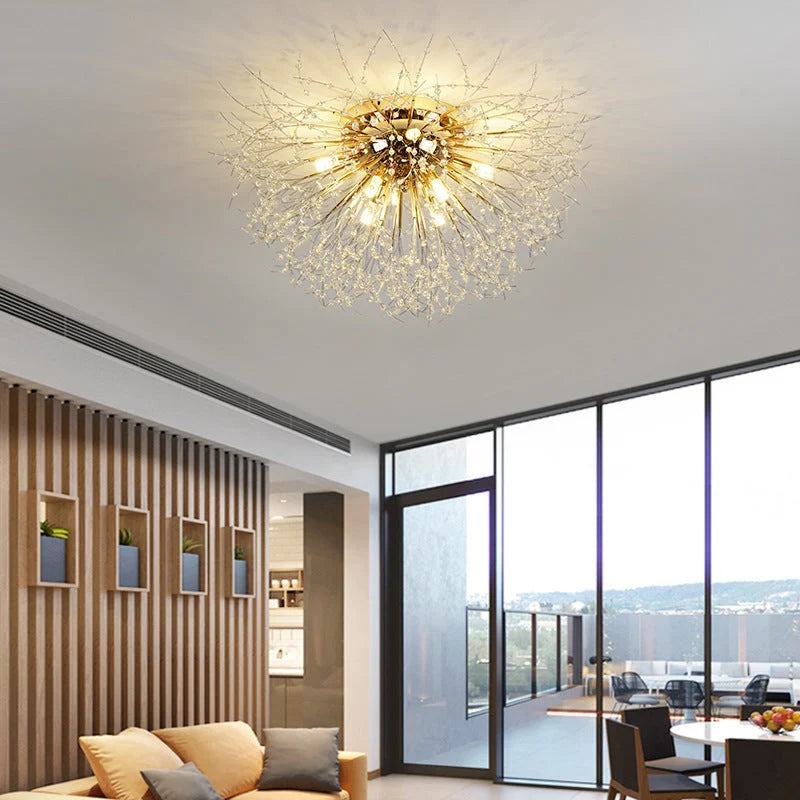 Pendant Light | Vintage Starburst Metal & Acrylic | LED Bulb Included