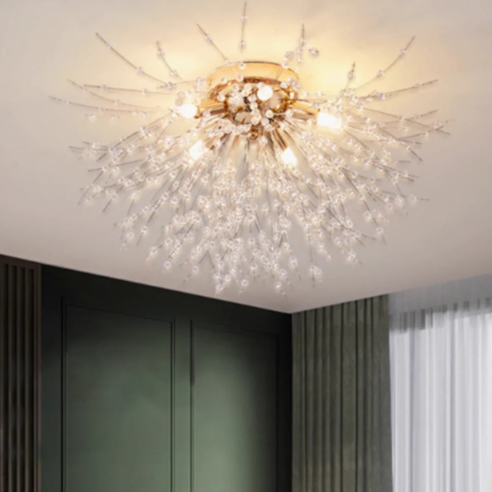 Pendant Light | Vintage Starburst Metal & Acrylic | LED Bulb Included