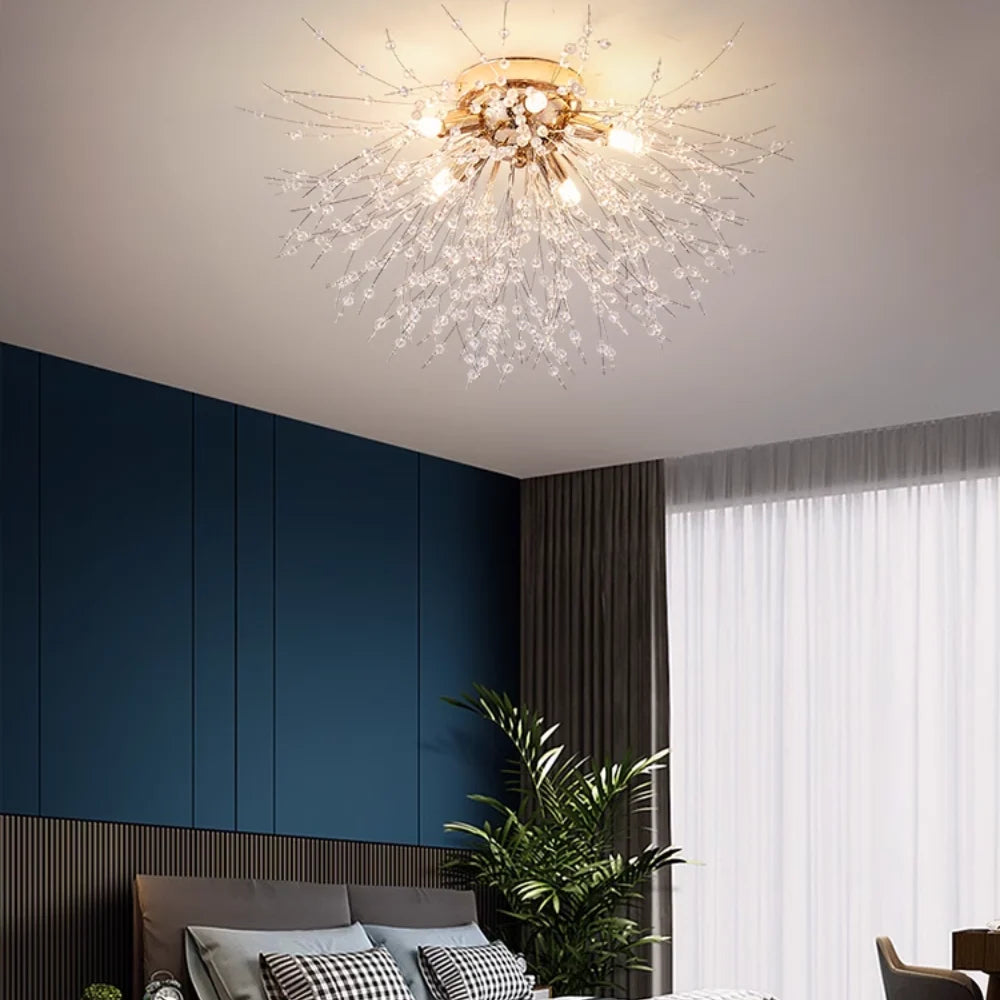 Pendant Light | Vintage Starburst Metal & Acrylic | LED Bulb Included