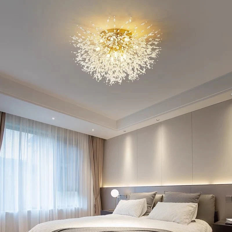 Pendant Light | Vintage Starburst Metal & Acrylic | LED Bulb Included