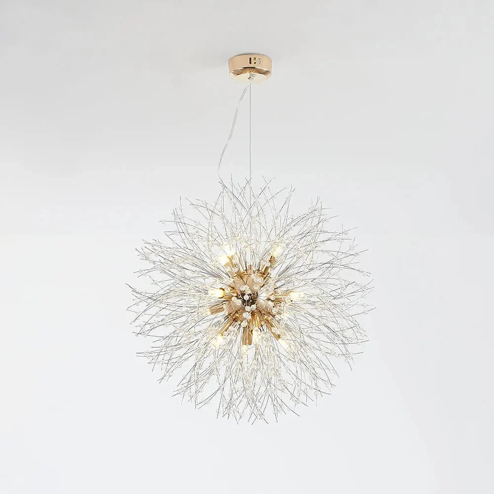 Pendant Light | Vintage Starburst Metal & Acrylic | LED Bulb Included