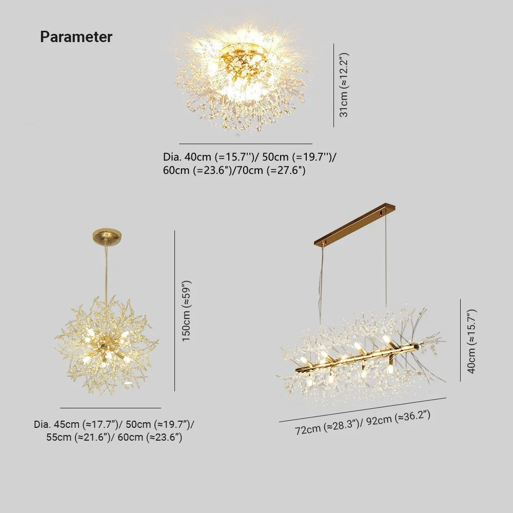 Pendant Light | Vintage Starburst Metal & Acrylic | LED Bulb Included