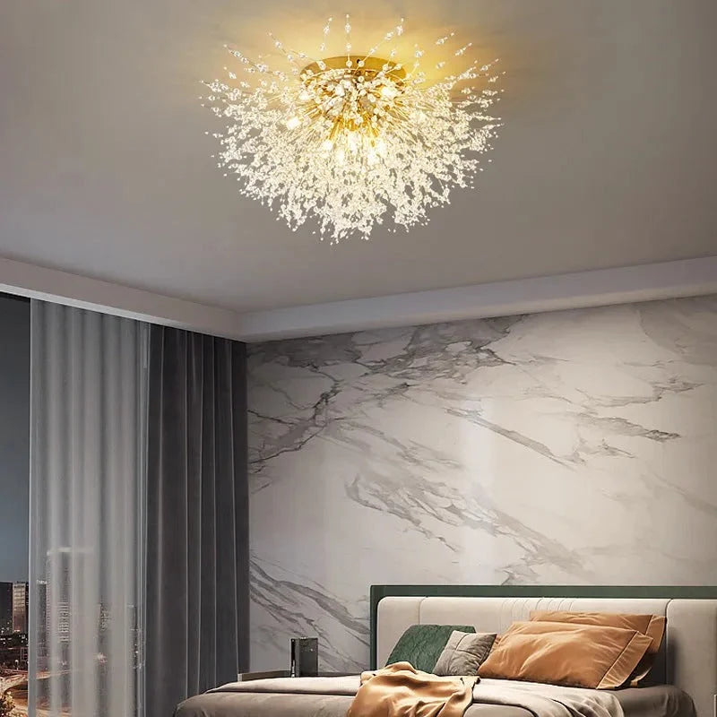 Pendant Light | Vintage Starburst Metal & Acrylic | LED Bulb Included