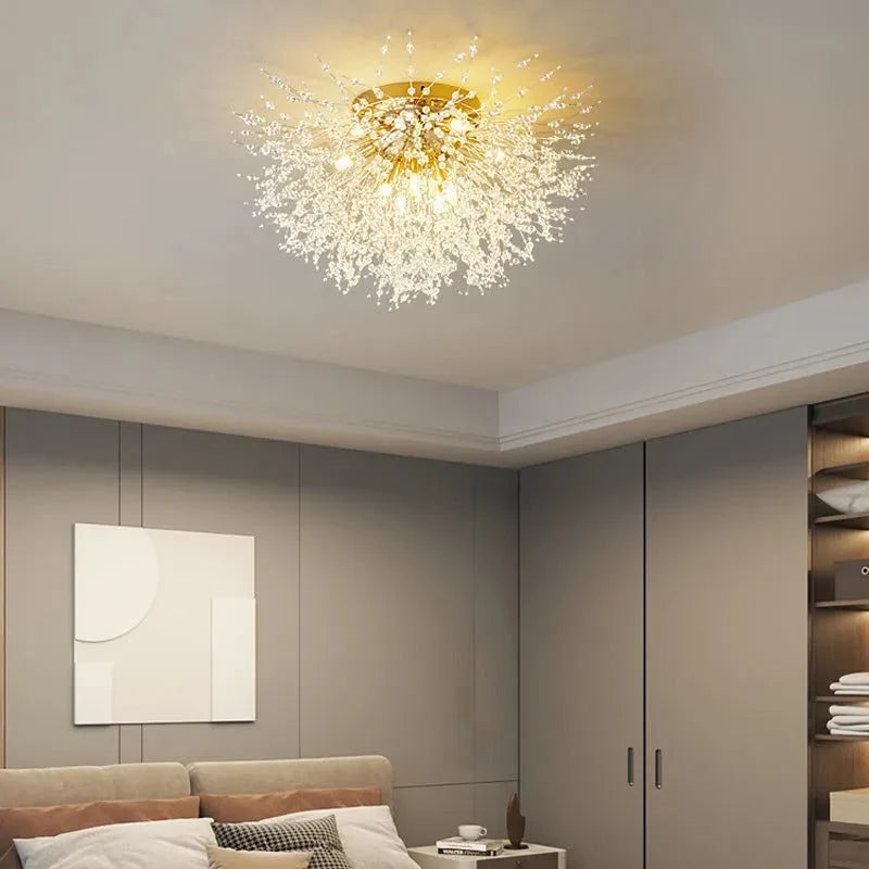 Pendant Light | Vintage Starburst Metal & Acrylic | LED Bulb Included
