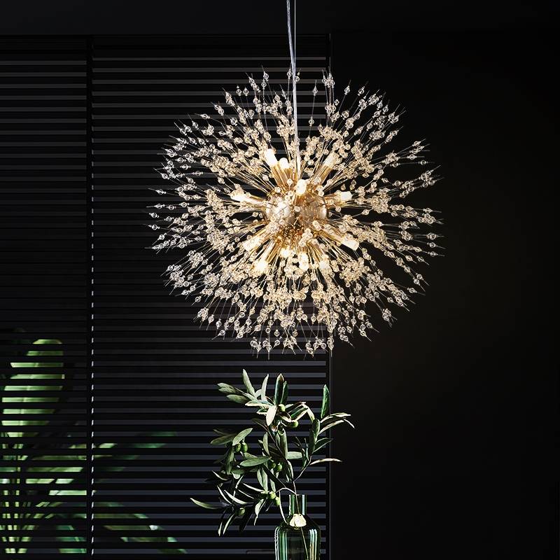Pendant Light | Vintage Starburst Metal & Acrylic | LED Bulb Included