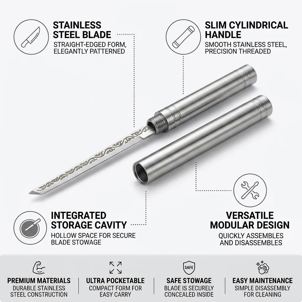 Pocket Knife with Blade Stored in Handle