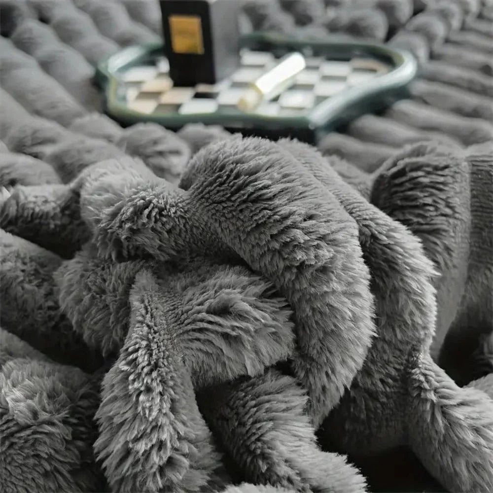 Raised Ribbed Throw Blanket