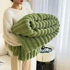 Raised Ribbed Throw Blanket