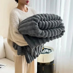 Raised Ribbed Throw Blanket