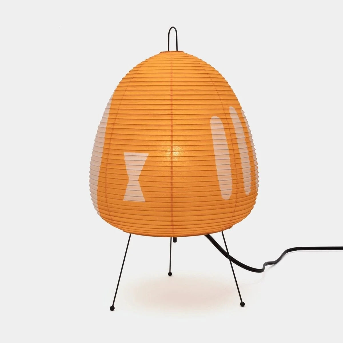 Table Lamp | Rice Paper Shade & Iron Base | 43 x 26 cm