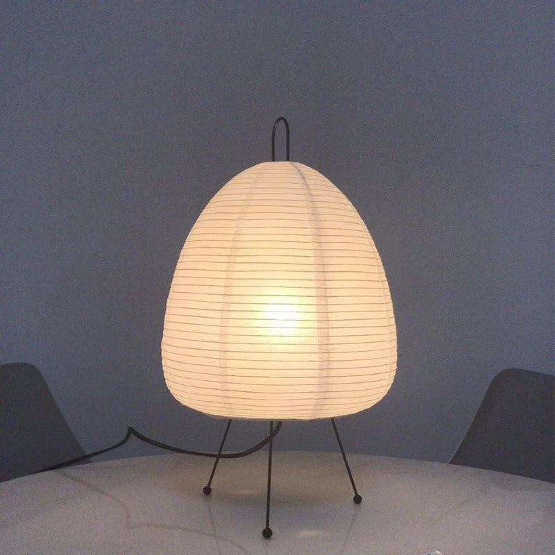 Table Lamp | Rice Paper Shade & Iron Base | 43 x 26 cm