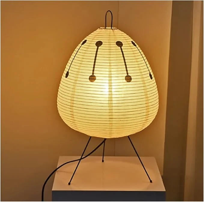 Table Lamp | Rice Paper Shade & Iron Base | 43 x 26 cm