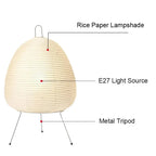 Table Lamp | Rice Paper Shade & Iron Base | 43 x 26 cm