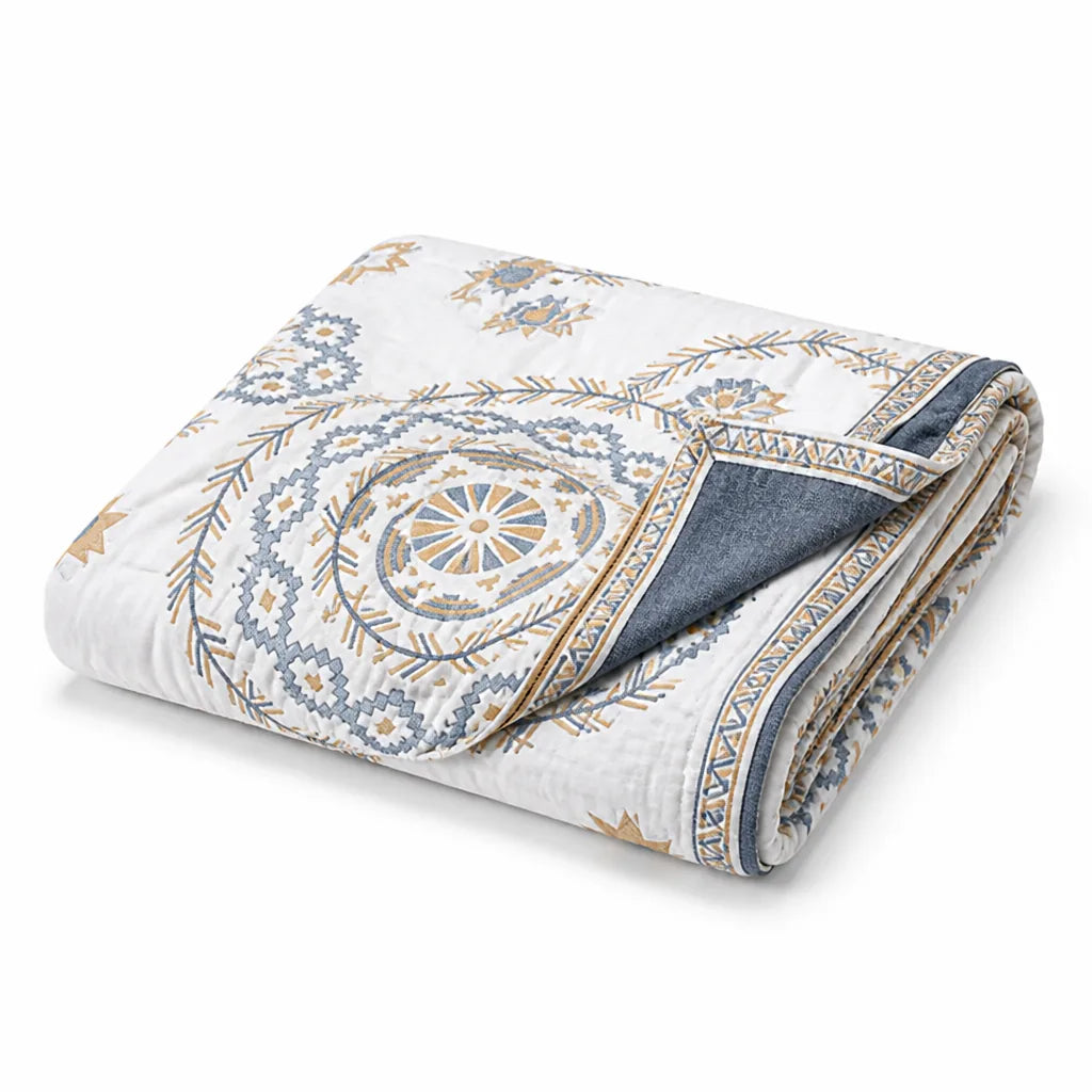 Throw Blanket with Mandala Pattern