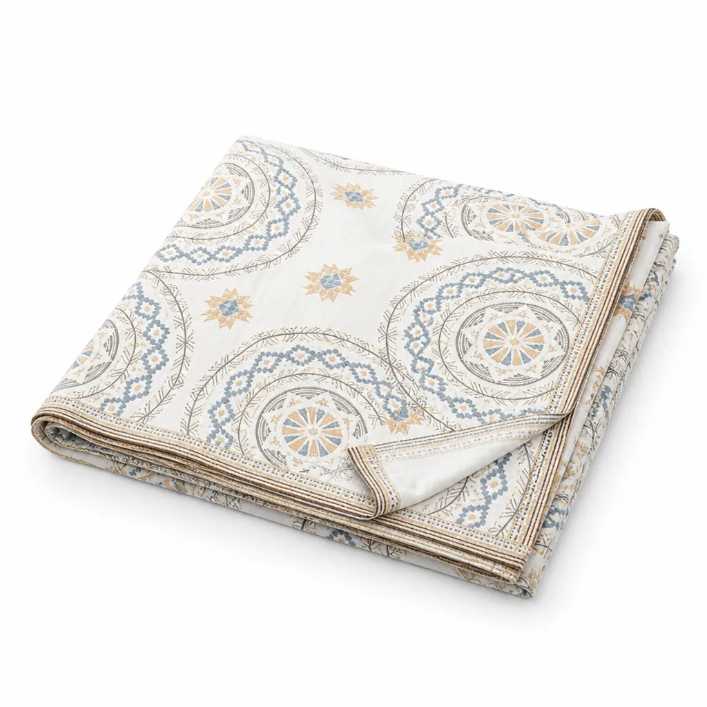 Throw Blanket with Mandala Pattern